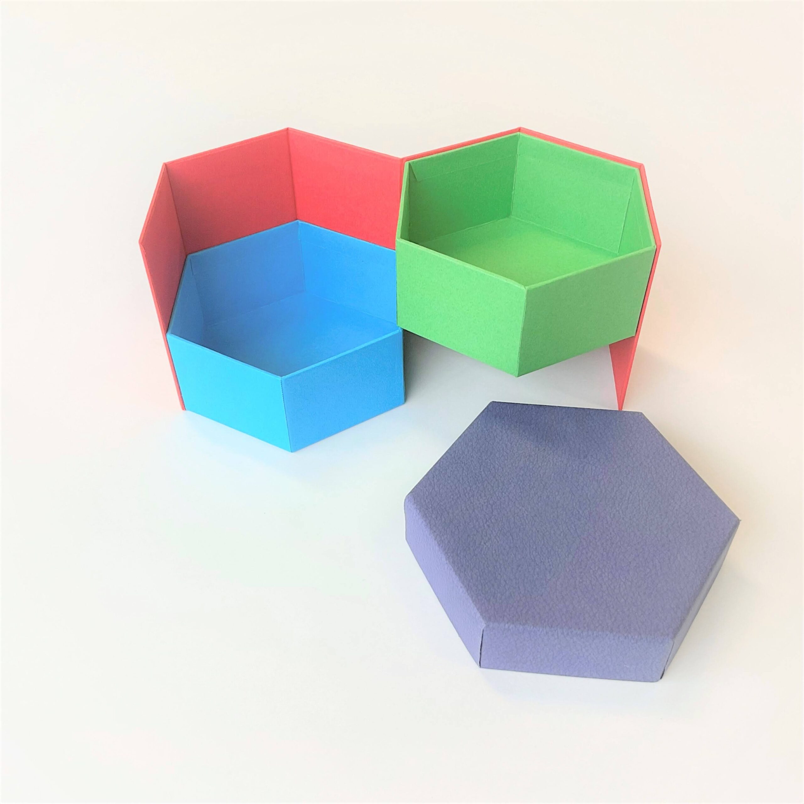 六角形の2段の貼り箱