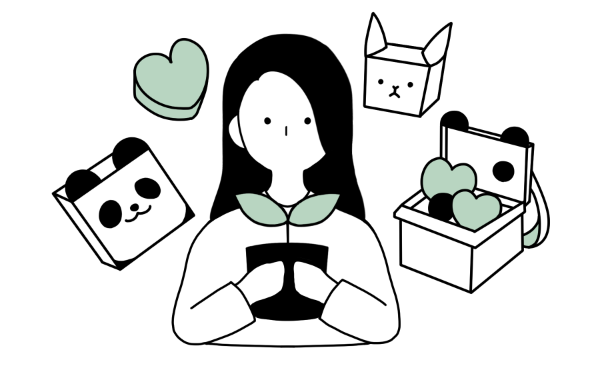 サンエコーでは、印刷しない無地の箱でも商品の演出が可能です。