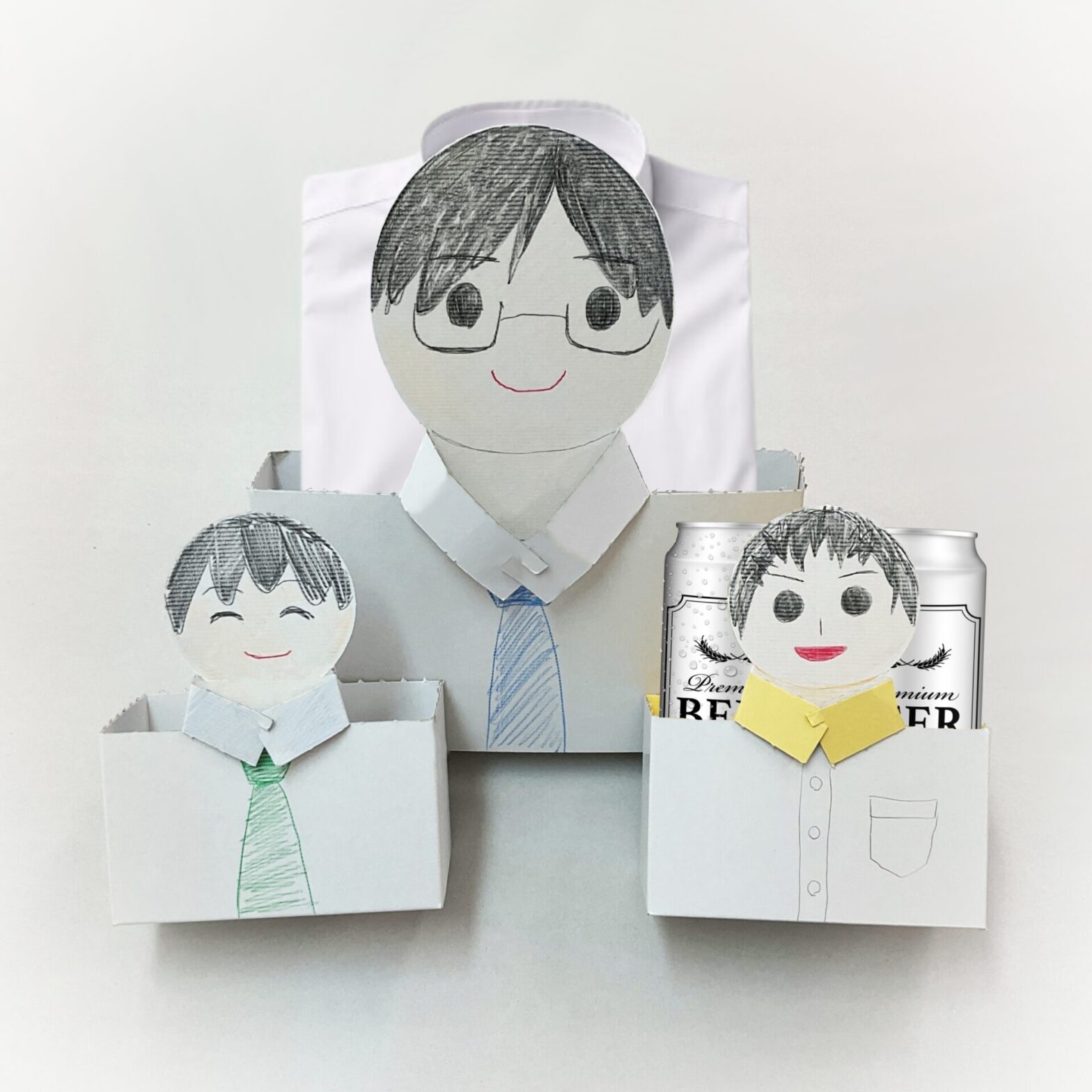 父の日のための似顔絵付きギフトボックス