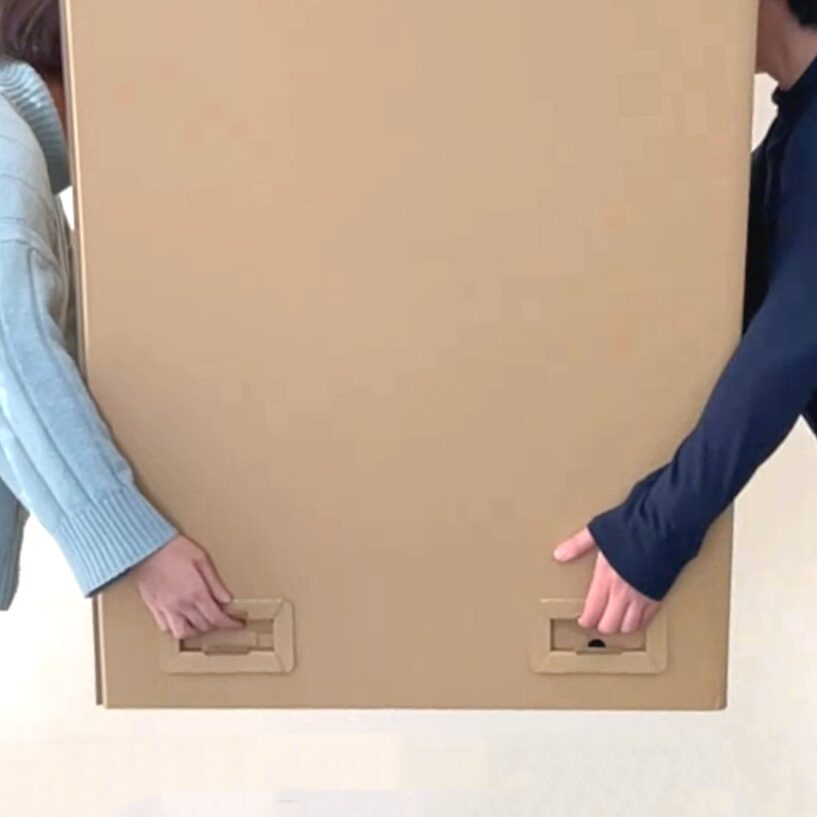 サイズの大きなものも梱包できるダンボール製ジョイント